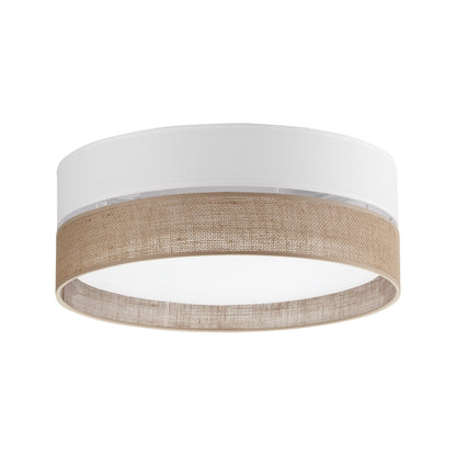 LINOBIANCO Natural Linen Flush Mount Ceiling Light for Bedroom, Hallway & Living Room