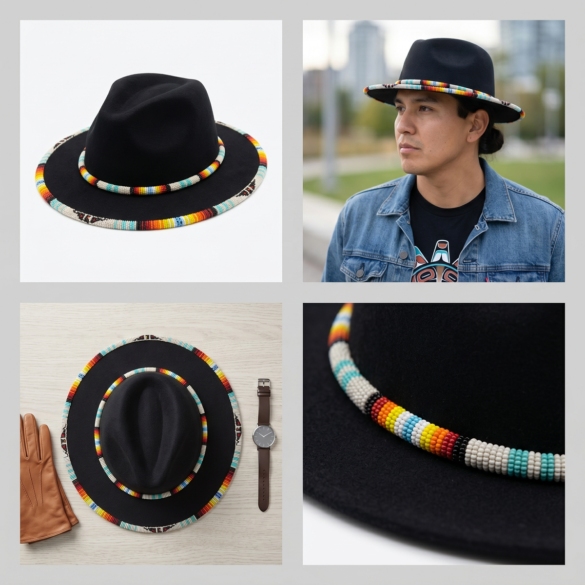 Size-62 Handmade Beaded Hat