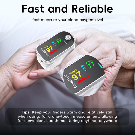 Alcarefam Pulse Oximeter, 4 Color TFT Display Oxygen Meter Finger Monitor, Home SpO2 Blood Oxygen Saturation Monitor with Fast Reading & Heart Rate, Health Essential Equipment 🍁 All In One Marketplace Canada