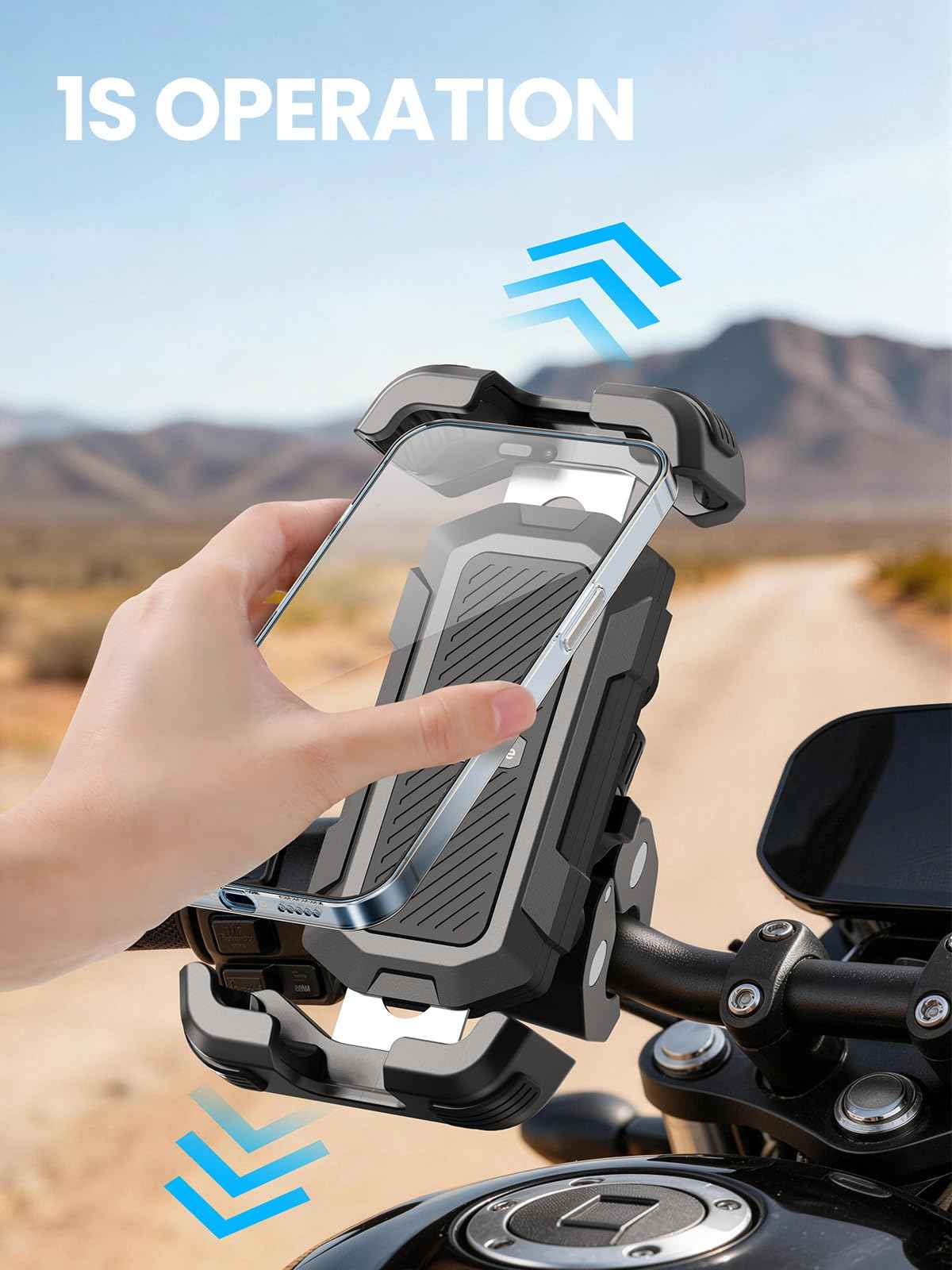 Tounee Bike Phone Mount Holder with Dual Vibration Dampener - Quick Release Handlebar Clip for Bicycle/Cycling, Upgraded Anti-Shock Design Fits iPhone 16/15/14 Pro Max & 4.7-6.7" Phones (Black) 🍁 All In One Marketplace Canada