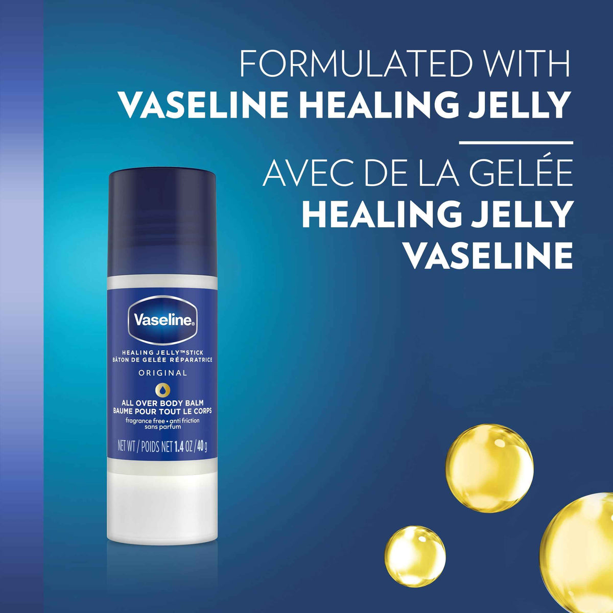 Vaseline All Over Jelly Balm Stick Healing Jelly Skin Care Unscented 40g (Pack of 3) 🍁 All In One Marketplace Canada