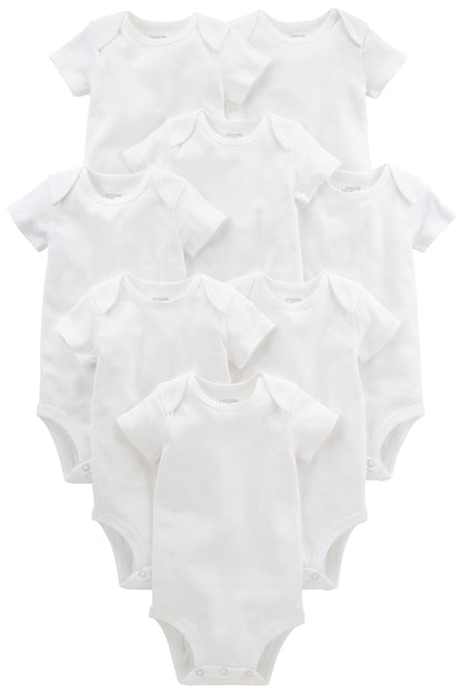 Simple Joys by Carter's Baby 8-Pack Short-Sleeve Bodysuit, White, 3-6 Months 🍁 All In One Marketplace Canada
