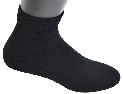 Yomandamor 5 Pairs Mens Bamboo Blend Cotton Ankle Extra-Wide Diabetic Socks with Seamless Toe(Size:10-13)(black) 🍁 All In One Marketplace Canada