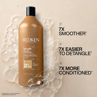 Redken All Soft Shampoo, For Dry/Brittle Hair, Moisturizes & Provides Intense Softness and Shine, With Argan Oil 🍁 All In One Marketplace Canada