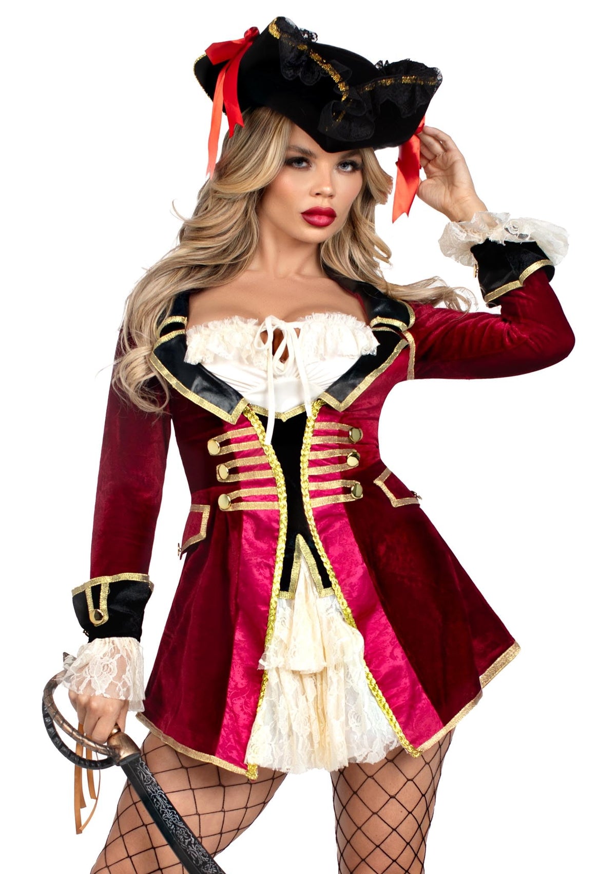 Leg Avenue womens Captivating Captain Halloween Pirate Costume, Multicolor, Small