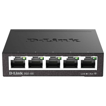 D-Link DGS-105, 5 Port Gigabit Ethernet Switch Unmanaged, Network Splitter, Silent Fanless, Network Hub, Sturdy Metal with Shielded Ports, Desktop/Wall Mount, QoS, Energy Saving, Plug and Play 🍁 All In One Marketplace Canada