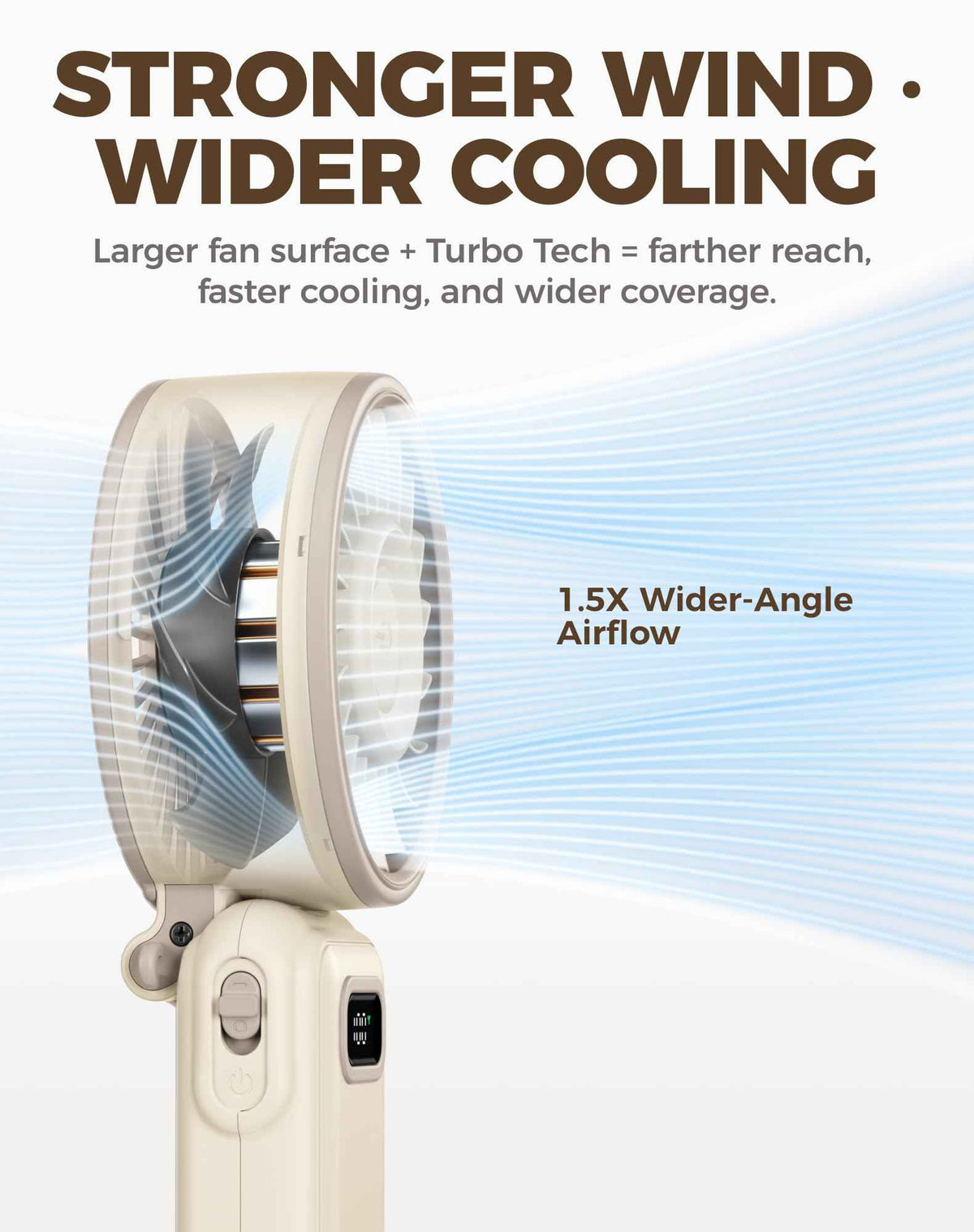 Diveblues Portable Hand Fan - Mini USB Rechargeable Handheld Fan Up to 12 Hours Cooling, 1-100 Speed Personal Fan with Turbo Airflow, 180° Foldable Desk Fan for Office & Bedroom & Travel & Commuting 🍁 All In One Marketplace Canada