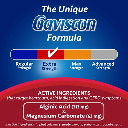 Gaviscon Extra Strength Tablets - 60 Count - Chewable Foaming Antacid Tablets for Day and Night Heartburn Relief, Acid Reflux and GERD relief, Butterscotch - Free of Aluminum, Lactose and Gluten 🍁 All In One Marketplace Canada