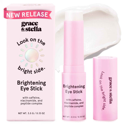 grace & stella Under Eye Brightener Balm Stick - Travel Essentials - Caffeine Eye Cream for Dark Circles, Puffiness, Wrinkles - Vegan Moisturizer Stick with Niacinamide, Hyaluronic Acid (0.13oz/3.5g) 🍁 All In One Marketplace Canada