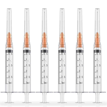 3ml Luer Lock Syringes with 25 Gauge 1 Inch Needles, Luer Lock Disposable Accessories for Lab, Pack of 25 🍁 All In One Marketplace Canada