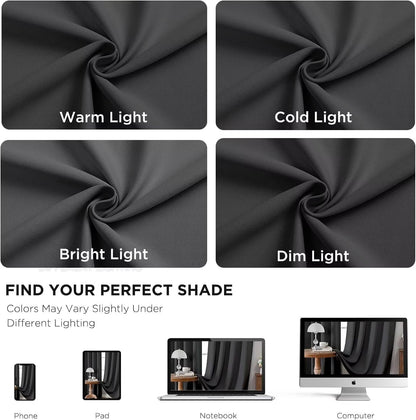 Joydeco Blackout Curtains for Bedroom 2 Panels Set (52"W x 84"L, Dark Grey) 🍁 All In One Marketplace Canada