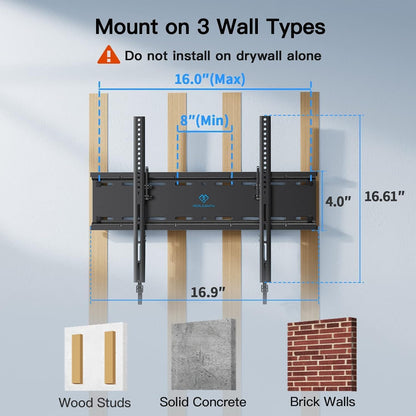 PERLESMITH Tilting TV Wall Mount for 23-60 Inch Flat Curved TVs, Low Profile Tilt TV Mount up to 115 lbs, Wall Mount Bracket Fits 8″/16” Wood Studs, Max VESA 400x400mm, PSMTK1 🍁 All In One Marketplace Canada