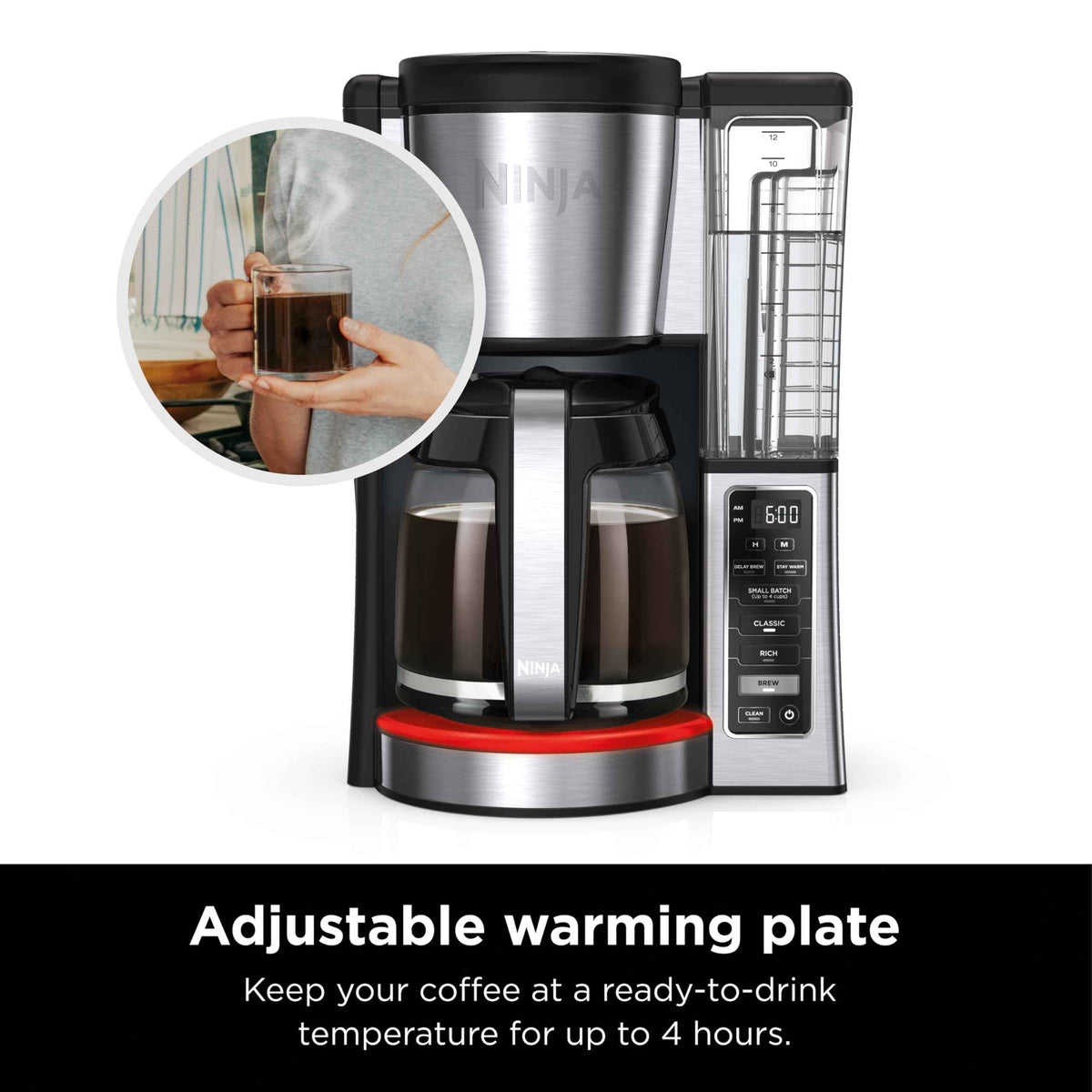 Ninja 12-Cup Programmable Coffee Maker with Glass Carafe – Classic & Rich Brew Styles, Delay Brew & Removable 60oz Water Reservoir, Black/Stainless Steel, CE250C (Canadian Version) 🍁 All In One Marketplace Canada