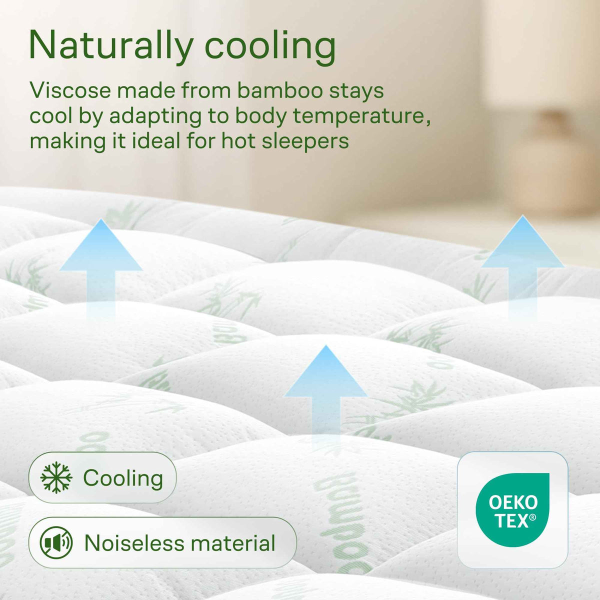 Bamboo Mattress Topper Double/Full Size - Thick Cooling Breathable Pillow Top Mattress Pad for Back Pain Relief - Deep Pocket Topper Fits 8-20 Inches (54x75 Inches, Green) 🍁 All In One Marketplace Canada