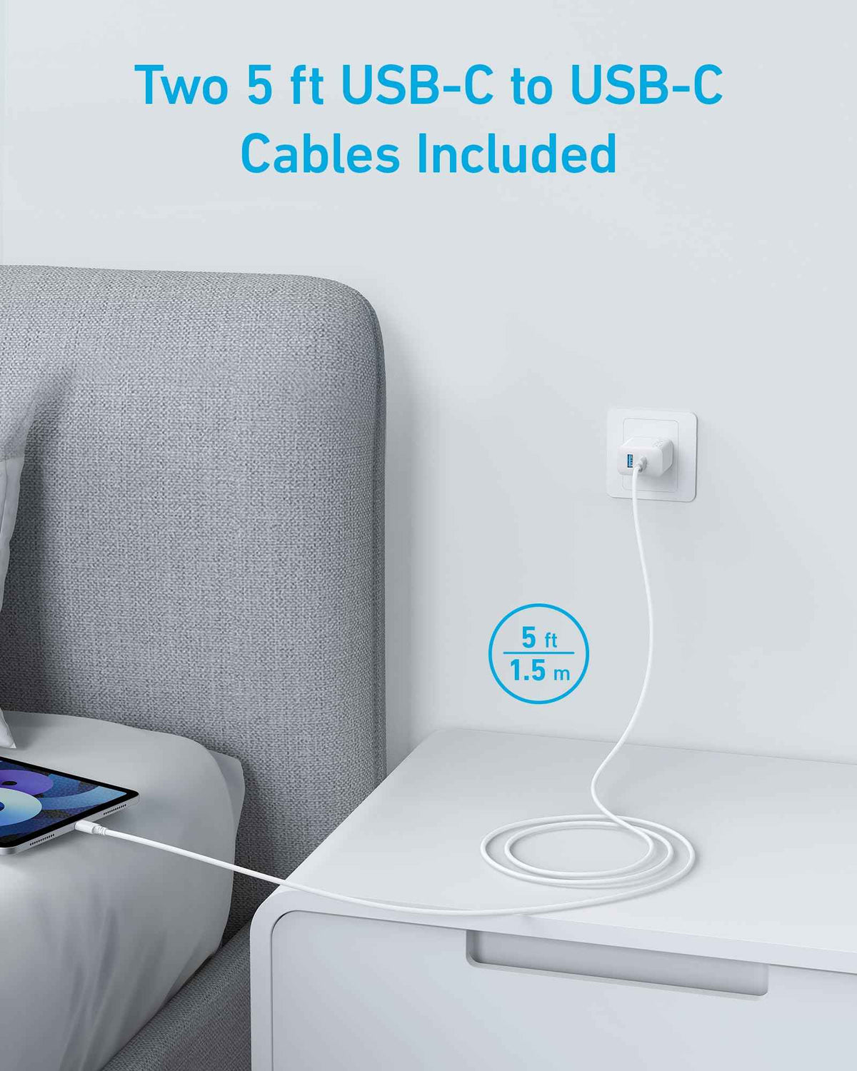 Anker iPhone 17/16 Charger, 2-Pack 20W Fast USB C Charger Block, for iPhone 17/16/16 Pro Max/15 Series/iPad Pro and More (2 Pack & 2 Cable)(White) 🍁 All In One Marketplace Canada