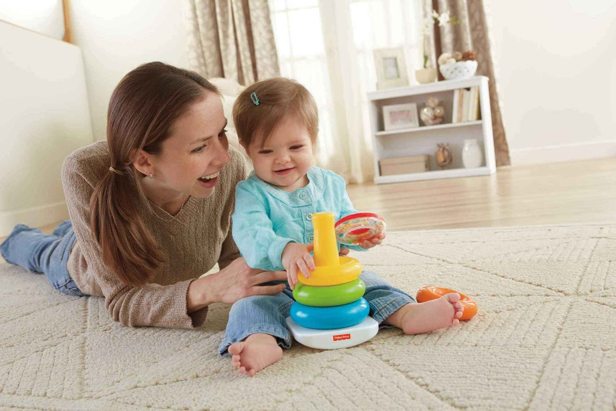 Fisher-Price Baby’s First Blocks & Rock-a-Stack Toy Set, Bucket of 10 Shapes & Ring Stacking Activity for Developmental Play Ages 6+ Months 🍁 All In One Marketplace Canada