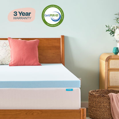 Linenspa 3 Inch Memory Foam Mattress Topper, Gel Infused Queen Mattress Topper, CertiPUR-US Certified 🍁 All In One Marketplace Canada