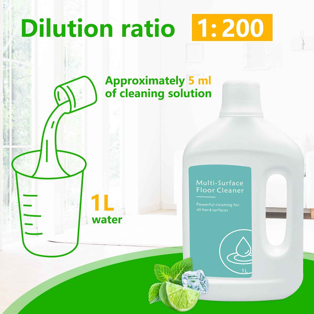 Floor Cleaning Solution for Dreame L40 Ultra/L50 Ultra/X50 Ultra/L10s Ultra Gen 2/X40 Ultra and Other L/X/Aqua/Matrix Series Robot Vacuum Cleaners, Multi-Surface Floor Cleaner Liquid, Fits MOVA, 1L 🍁 All In One Marketplace Canada