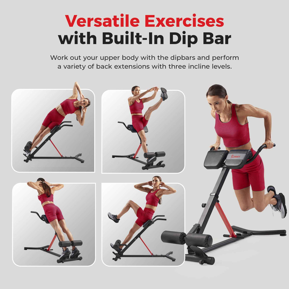 Sunny Health & Fitness Multi-Function Roman Chair Bench with Dip Station 🍁 All In One Marketplace Canada