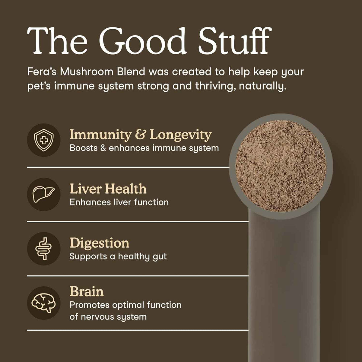Fera Pets Turkey Tail Mushroom for Dogs & Cats - USDA Organic Supplement - Cognitive and Immune Support - Enhances Liver Function - Supports a Healthy Gut - Powder - 120 Scoops 🍁 All In One Marketplace Canada