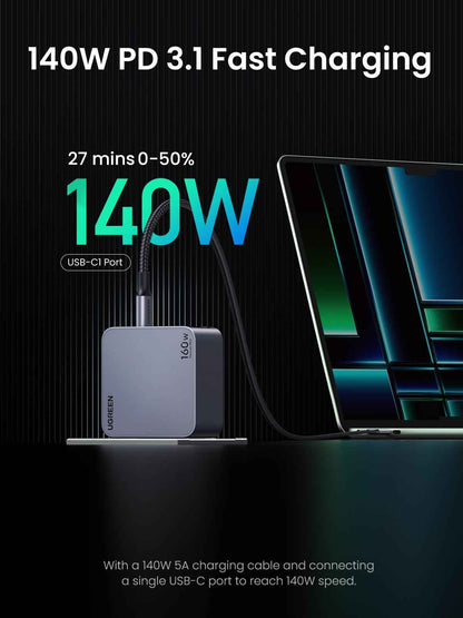 UGREEN Nexode Pro 160W USB C Charger, 4-Port PD3.1 140W GaN Charger Block Compact PPS Fast Charger for MacBook Pro M4, Pixelbook, XPS, iPad, iPhone 17 Pro Max, Galaxy S26 S25, Pixel 10, Steam Deck 🍁 All In One Marketplace Canada