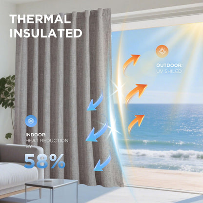 Joydeco Blackout Curtains for Bedroom - 96 Inch Long 100% Light Blocking 2 Panels Set Linen Drapes, Thermal Insulated Room Darkening Curtains, Linen Textured for Living Room, Rod Pocket & Back Tabs 🍁 All In One Marketplace Canada