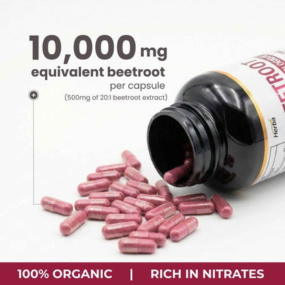 Herba 10,000mg Organic BeetRoot Capsules – 180 Count | 20:1 Beet Root Powder in Capsule | Nitric Oxide Supplements for Men & Women | Made in Canada 🍁 All In One Marketplace Canada