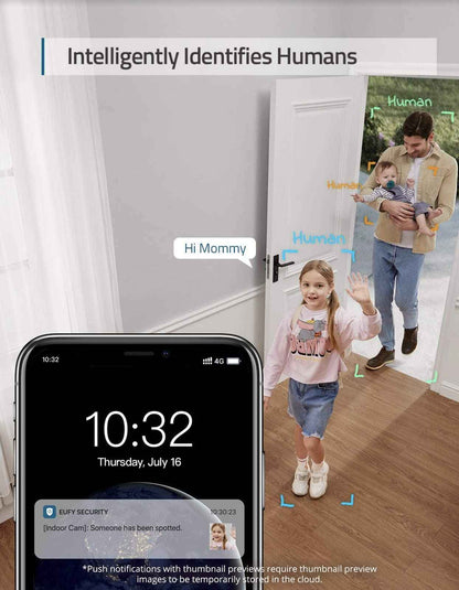 eufy Security Indoor Cam E220, 2K, Pan & Tilt, Indoor Security Camera, Wi-Fi Plug-in Camera, Human & Pet AI, Voice Assistant Compatibility, Night Vision, Motion Tracking, HomeBase not Compatible 🍁 All In One Marketplace Canada