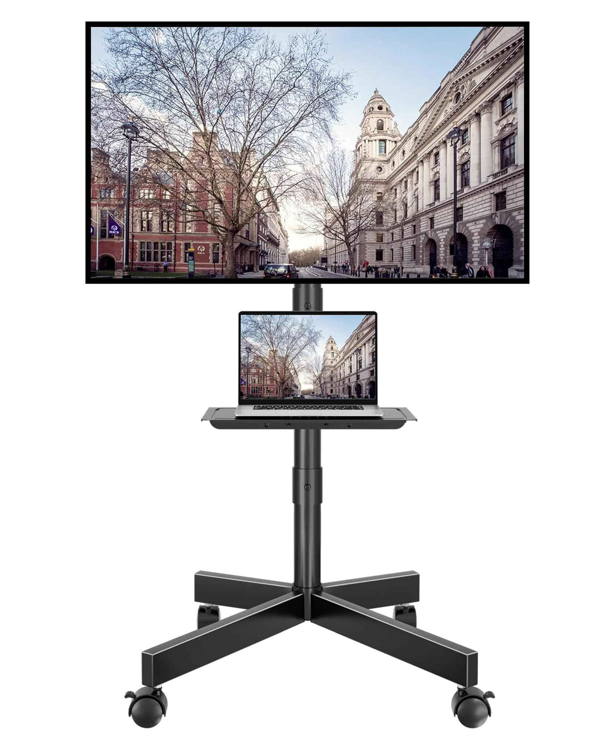 BONTEC Mobile TV Stand with Tilt Function, Rolling TV Cart for 23-60" LED, LCD, OLED TVs, Holds up to 88lbs, Max VESA 400x400mm, Adjustable Media Shelf, TV Stand for Living Room, Bedroom, Office 🍁 All In One Marketplace Canada