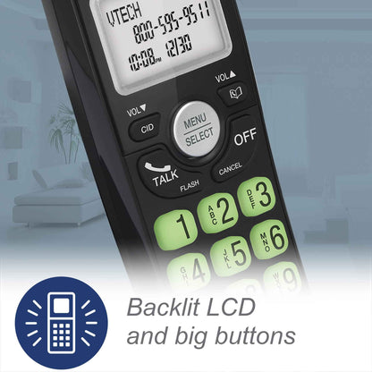 VTech VG101-11 Cordless Phone with Full Duplex Speakerphone and Caller ID/Call Waiting (Black) 🍁 All In One Marketplace Canada