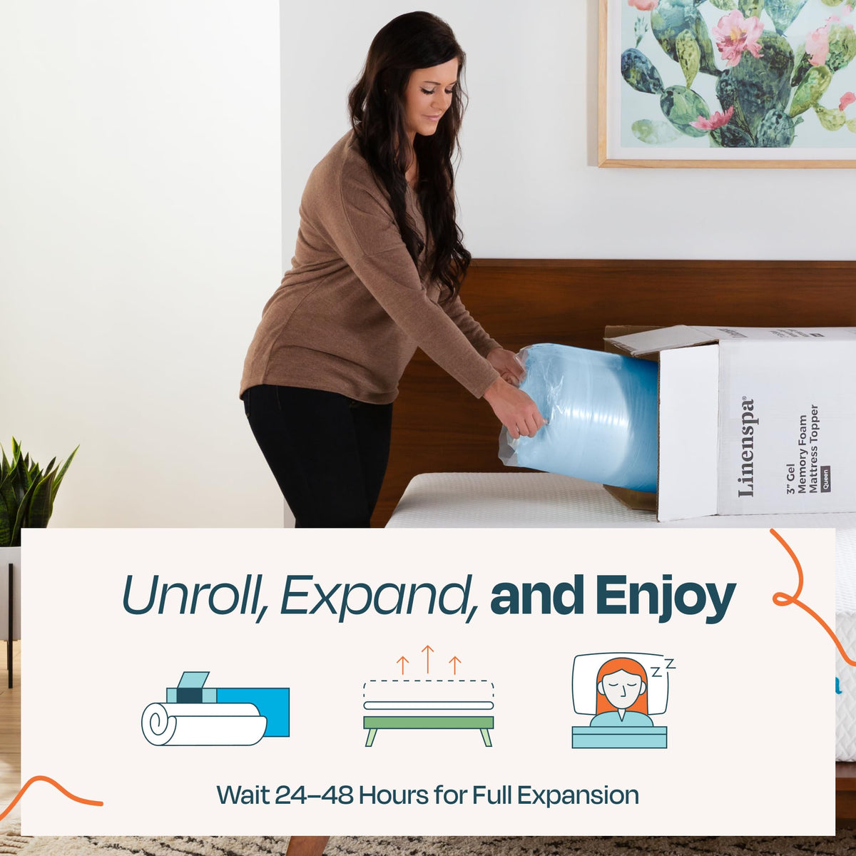Linenspa 3 Inch Memory Foam Mattress Topper, Gel Infused RV Queen Mattress Topper, CertiPUR-US Certified 🍁 All In One Marketplace Canada