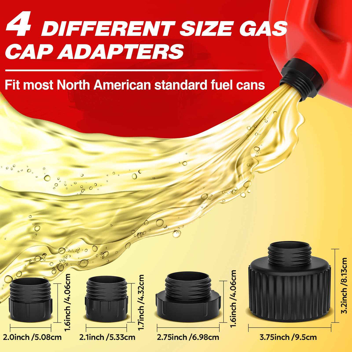 KEIMI Portable Fuel Transfer Pump with Auto-Stop, 3.2 Gallon per Min, 51" Extra Long Hose, Battery & USB Powered, 4 Can Adapters, Leak-proof Gas Pump for Oil, Diesel and Gasoline 🍁 All In One Marketplace Canada