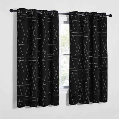 NICETOWN Halloween Blackout Curtains for Living Room - Foil Printed Shiny Stripes Pattern Thermal Insulated Blackout Drapes for Bedroom Kitchen Loft Cafe Window (2 Panels, 52" Wide by 63" Long)