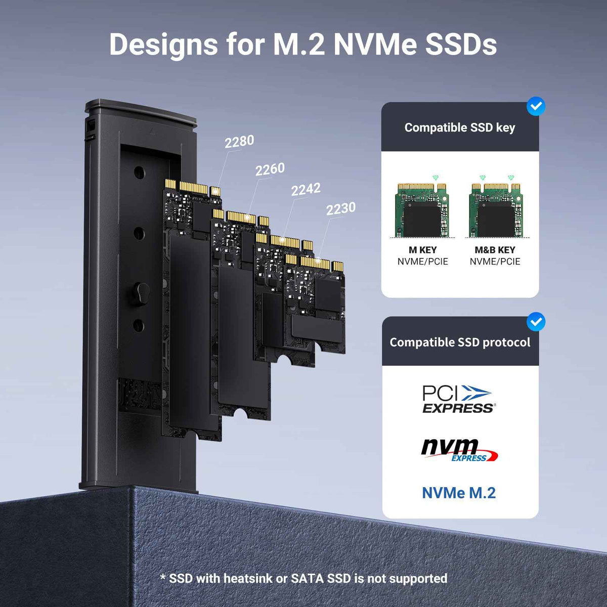 UGREEN M.2 NVMe Enclosure, USB 3.2 Gen2 10Gbps Case for NVMe PCIe M-Key(M+B Key), External SSD Adapter Support UASP Trim for 2280 2260 2242 2230 with 2 Cables, Aluminum Shell Heatsink 🍁 All In One Marketplace Canada
