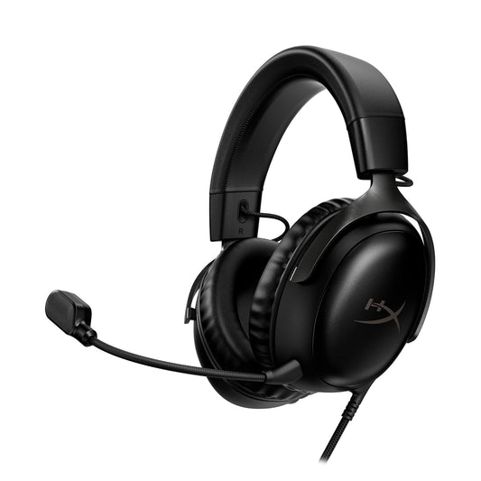HyperX Cloud III – Wired Gaming Headset, PC, PS5, Xbox Series X|S, Angled 53mm Drivers, DTS Spatial Audio, Memory Foam, Durable Frame, Ultra-Clear 10mm Mic, USB-C, USB-A, 3.5mm – Black 🍁 All In One Marketplace Canada