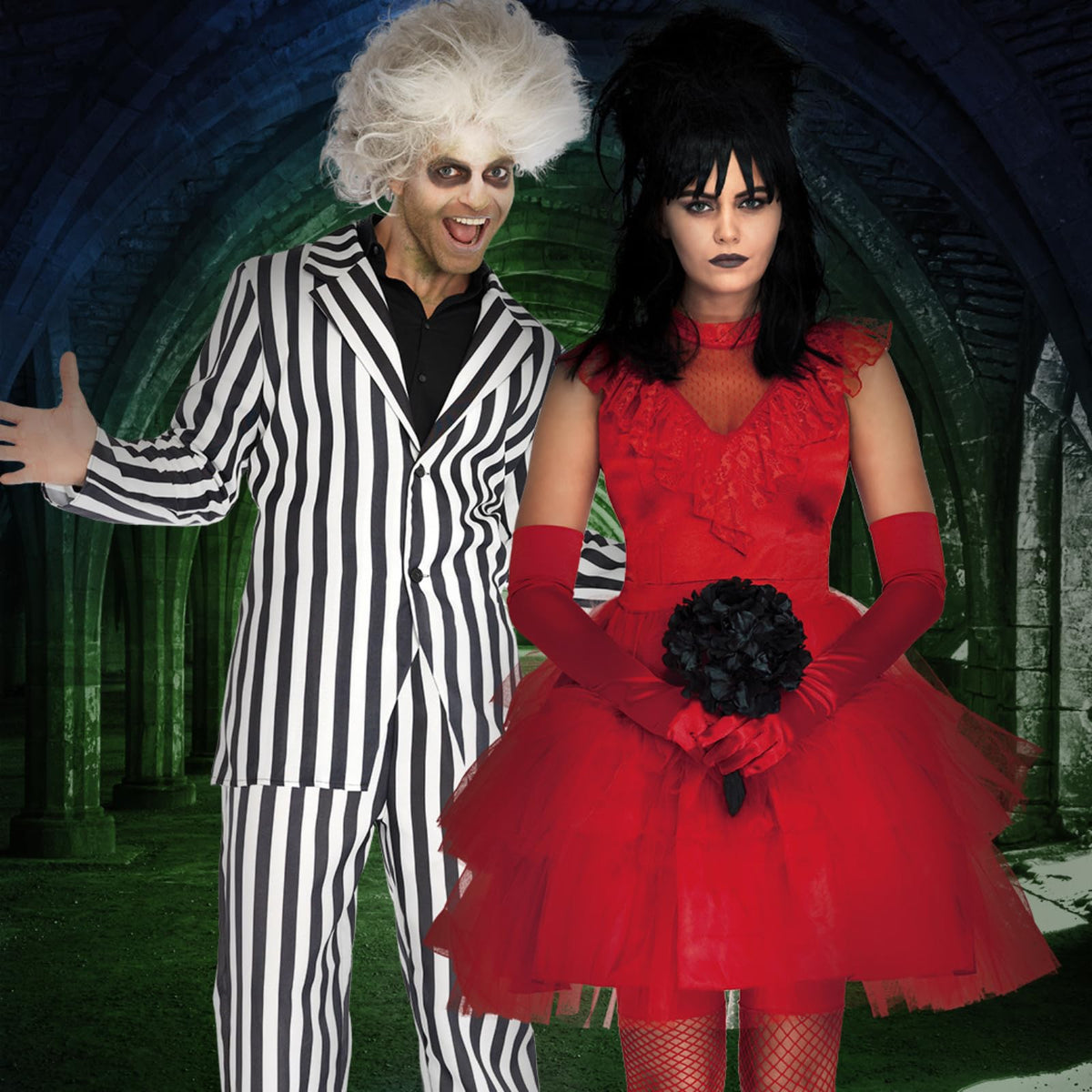 Leg Avenue Women's Beetle Bride 80s Halloween Costume, Red, Large