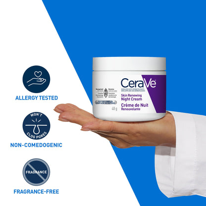 CeraVe Night Cream for Face, Skin Renewing Moisturizer for Men & Women With Hyaluronic Acid, Niacinamide, Bio Peptides & Ceramides. Fragrance Free, Non-comedogenic, Suitable for Sensitive Skin 🍁 All In One Marketplace Canada