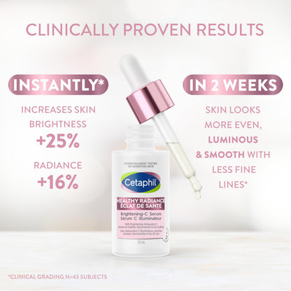 Cetaphil Healthy Radiance Brightening Serum for Face, Niacinamide Peptide Serum with Antioxidant C, Pore Minimizer for Dull Skin, Dermatologist Recommended, 30ml 🍁 All In One Marketplace Canada