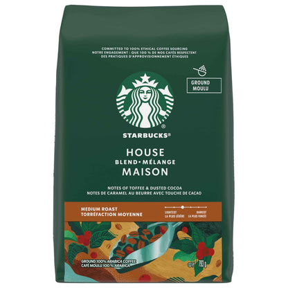 STARBUCKS House Blend Roast Ground Coffee, Medium Roast, Smooth And Balanced, Made With 100 Percent Arabica Beans, For Use With Drip Coffee Makers, Pour-overs, And French Presses, 793 g 🍁 All In One Marketplace Canada