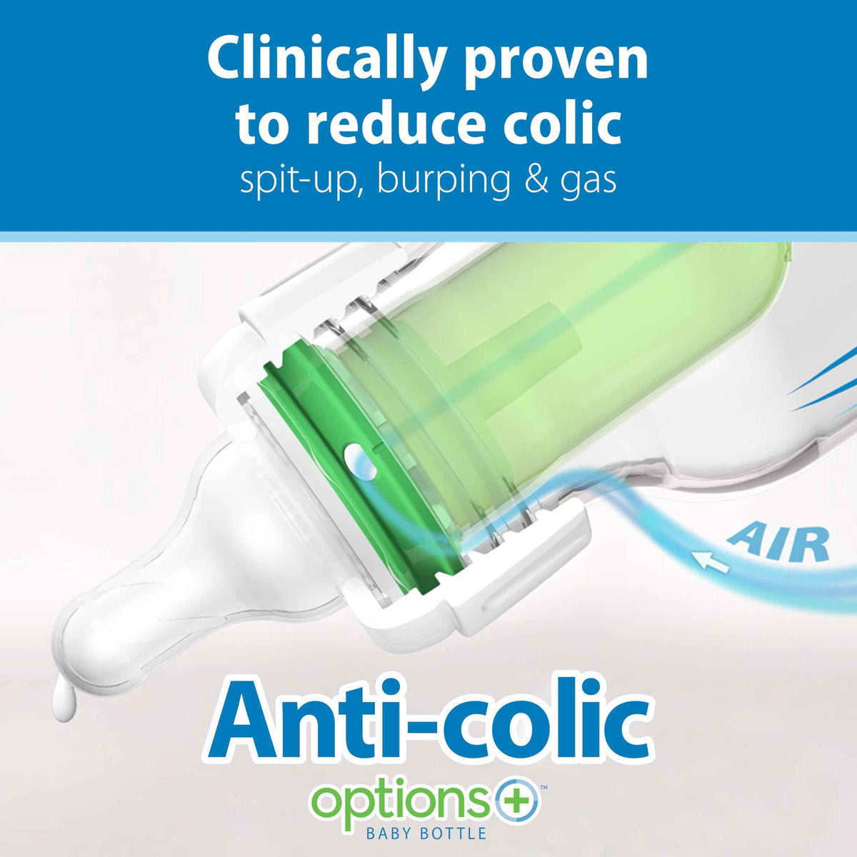 Dr. Brown's Natural Flow Anti-Colic Options+ Narrow Baby Bottle, Blue Nature, 8 oz/250 mL, with Level 1 Slow Flow Nipples, 0m+, 4 count (Pack of 1) 🍁 All In One Marketplace Canada