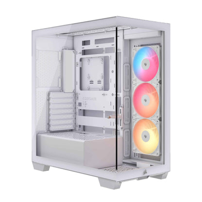 CORSAIR 3500X RS-R ARGB Mid-Tower PC Case – 3X Pre-Installed RS120-R ARGB Fans, GPU Anti-Sag Arm, Fits up to 10x 120mm Fans, Reverse Connection Motherboard Compatible – White 🍁 All In One Marketplace Canada