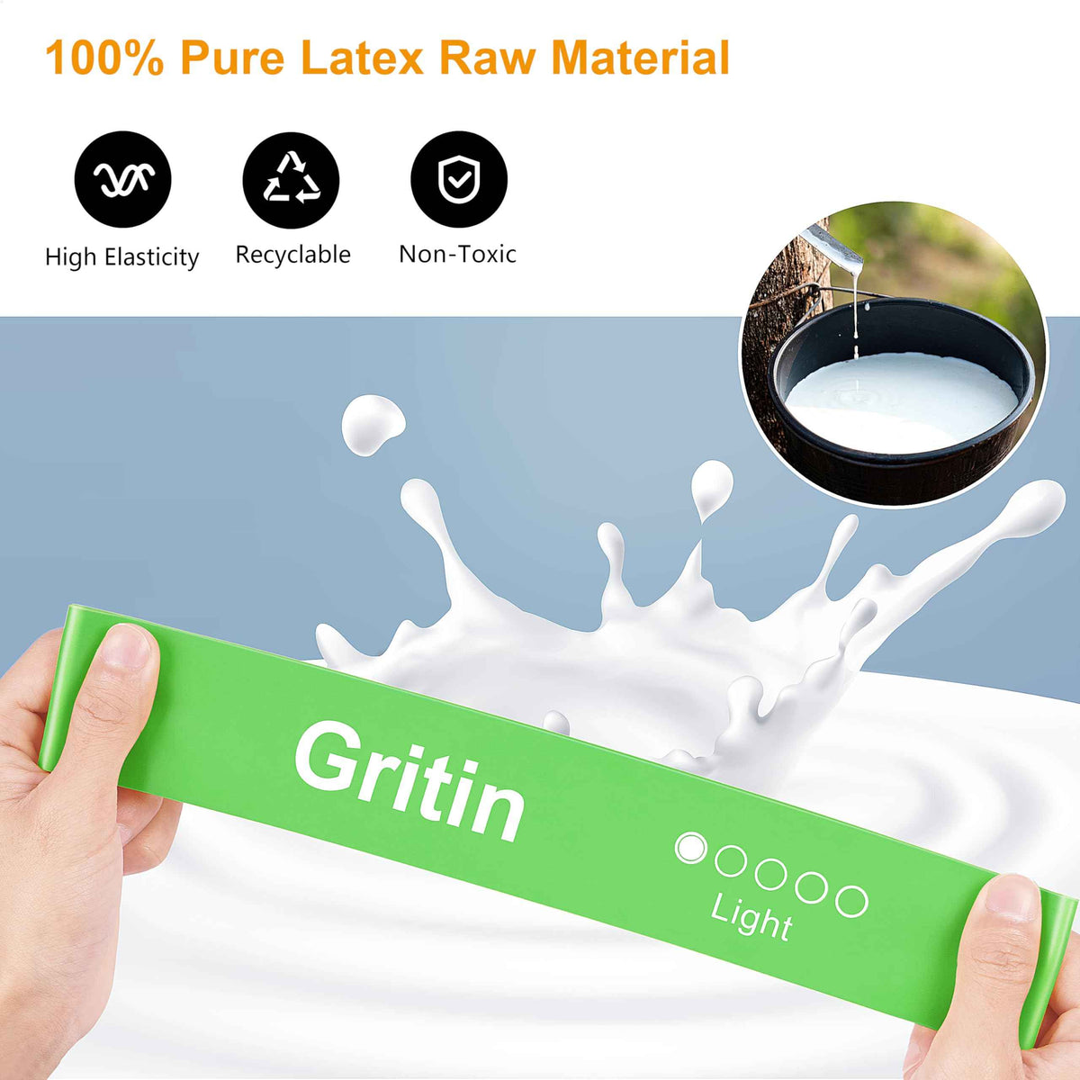 Gritin Resistance Bands, Set of 5 Skin-Friendly Resistance Exercise Band 🍁 All In One Marketplace Canada