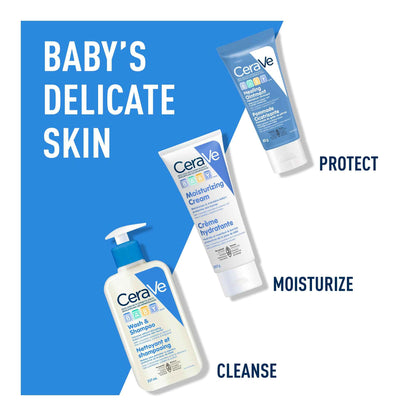 CeraVe BABY Moisturizing Cream, Gentle Baby Skincare For Face and Body with Ceramides and Hyaluronic Acid, Fragrance-Free, Paraben-Free & Dye-Free, Developed with Pediatric Dermatologists, 227GR 🍁 All In One Marketplace Canada