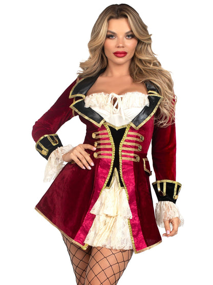 Leg Avenue womens Captivating Captain Halloween Pirate Costume, Multicolor, Medium