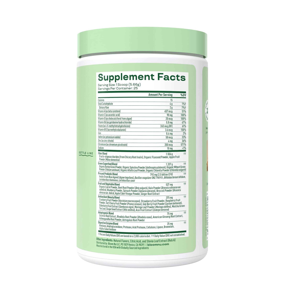 Bloom Nutrition Superfood Greens Powder, Digestive Enzymes with Probiotics and Prebiotics, Gut Health, Bloating Relief for Women, Chlorella, Green Juice Mix with Beet Root Powder, 25 SVG, Mango 🍁 All In One Marketplace Canada