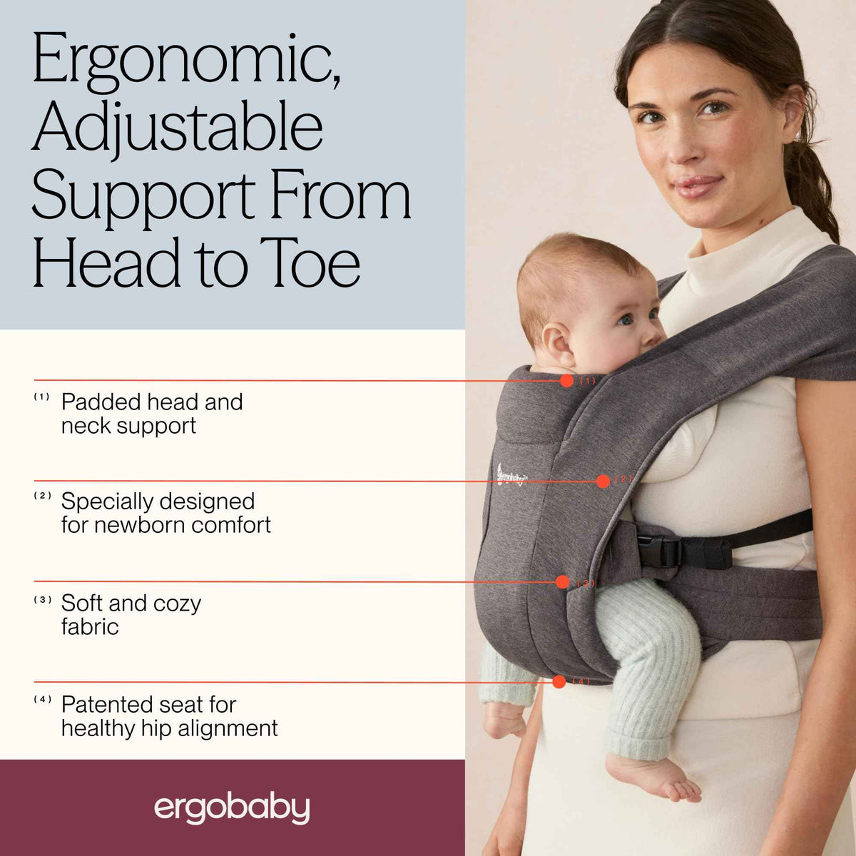 Ergobaby Embrace Newborn Baby Carrier for Infants 0-12 Months (7-25 lbs) 🍁 All In One Marketplace Canada