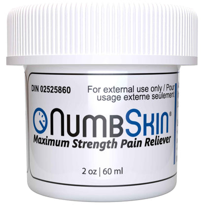 Numbskin 5% Lidocaine Numbing Cream – Fast-Acting Topical Anesthetic for Temporary Pain Relief – Commonly Used Before Tattoo, Microneedling, Waxing & Piercing – With Vitamin E – 2 oz (56 g) 🍁 All In One Marketplace Canada