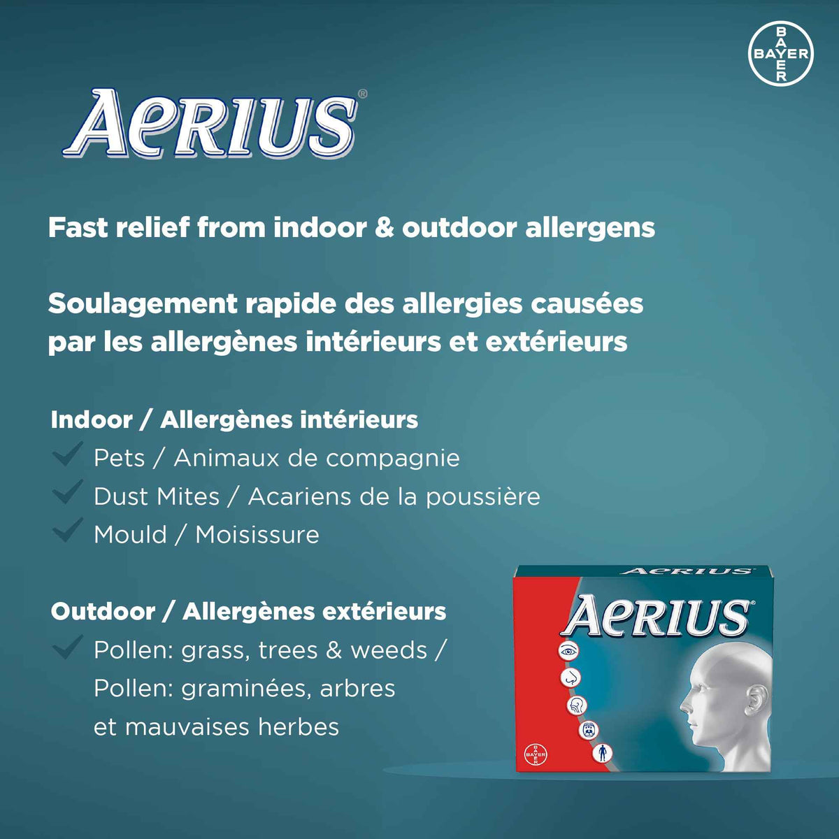 AERIUS Allergy Medicine, Fast Relief, 24-Hour, Non-Drowsy, 15 Symptoms, 24 Tablets 🍁 All In One Marketplace Canada