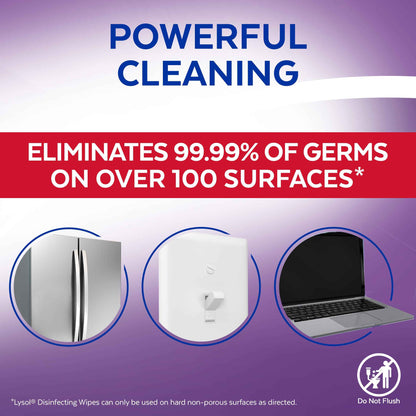 Lysol Disinfecting Wipes, Thick Cleaning Wipes with Micro Pocket Pattern for Home & Electronics, Eliminates Germs on 100+ Surfaces, Removes Allergens, Lavender Scent, 6 x 75 Count (450 Total Wipes) 🍁 All In One Marketplace Canada