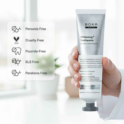 Boka Fluoride Free Toothpaste, Nano Hydroxyapatite Toothpaste, Appropriate for Sensitive Teeth, for Adult, Kids Oral Care - Whitening * Refresh Mint, 4 Fl Oz (113g) 1Pk 🍁 All In One Marketplace Canada